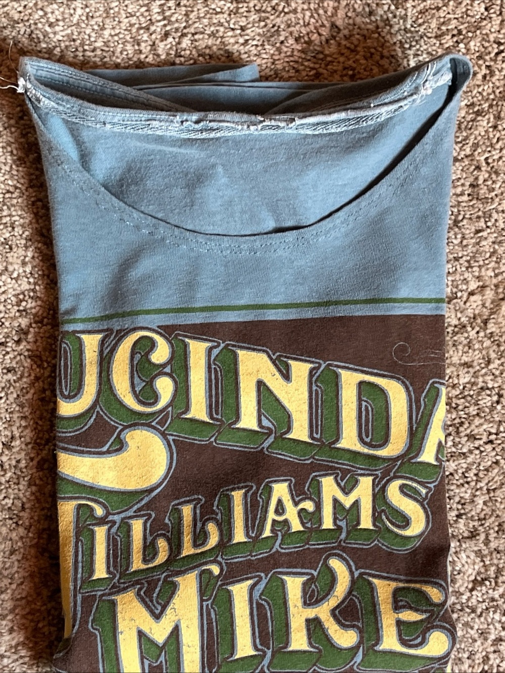 Lucinda Williams Mike Campbell tour Graphic Crewneck Tee - Blue - Picture 3 of 4